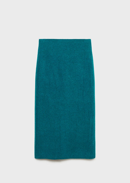 Zipper knit midi skirt