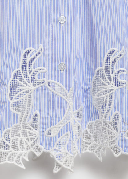 Lace detail shirt dress