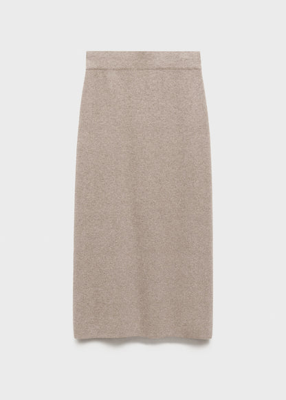 Wool-blend midi-skirt