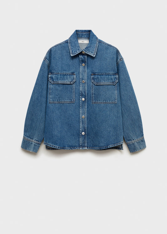 Denim overshirt pockets