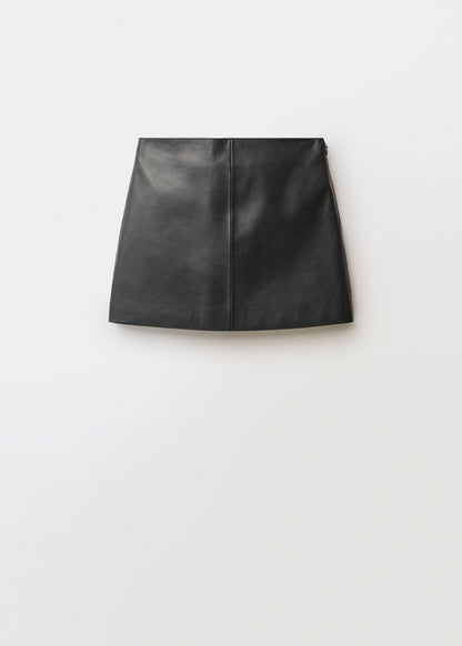 Leather skirt with stitching detail