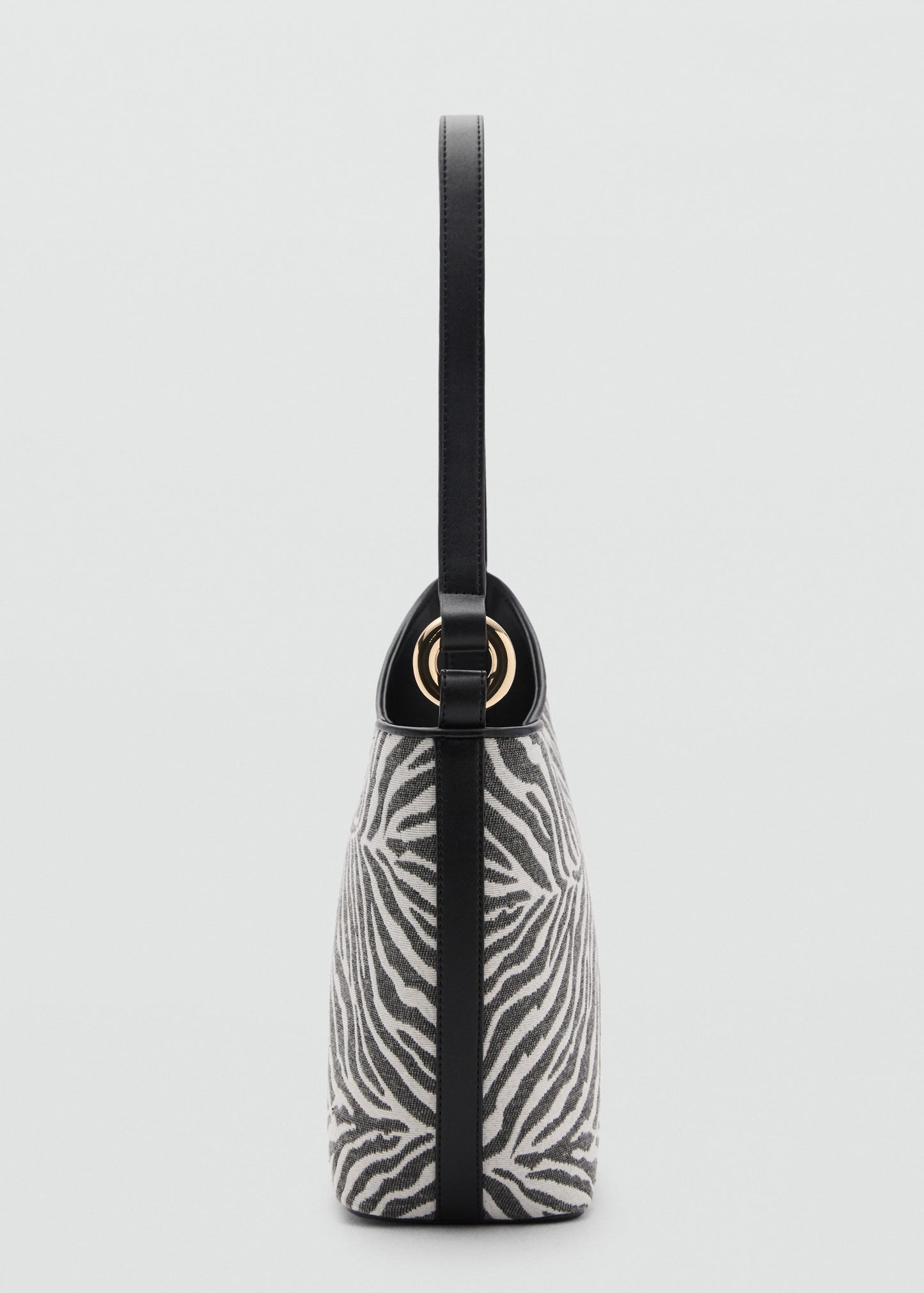 Large zebra-print bucket bag