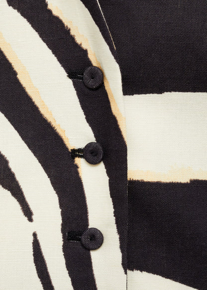 Zebra-print linen-blend waistcoat