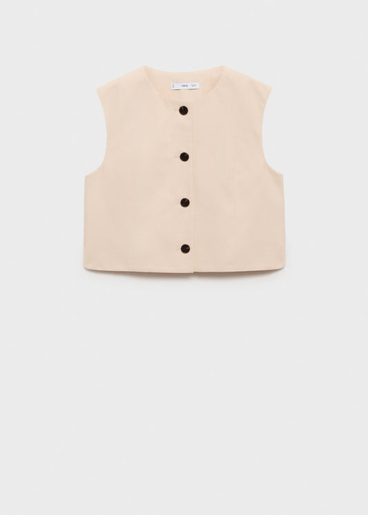 Cotton crop top with buttons