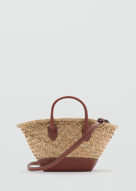 Small natural fibre basket bag
