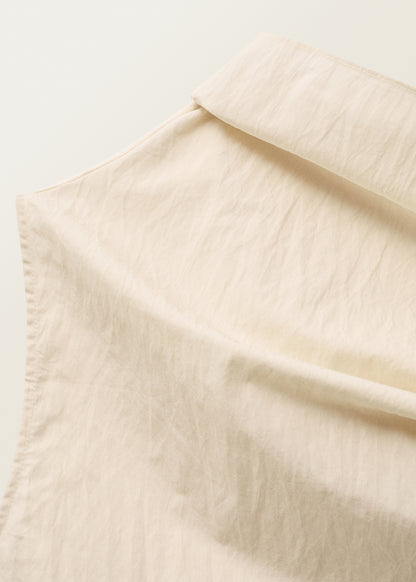 Asymmetrical collar cotton blouse
