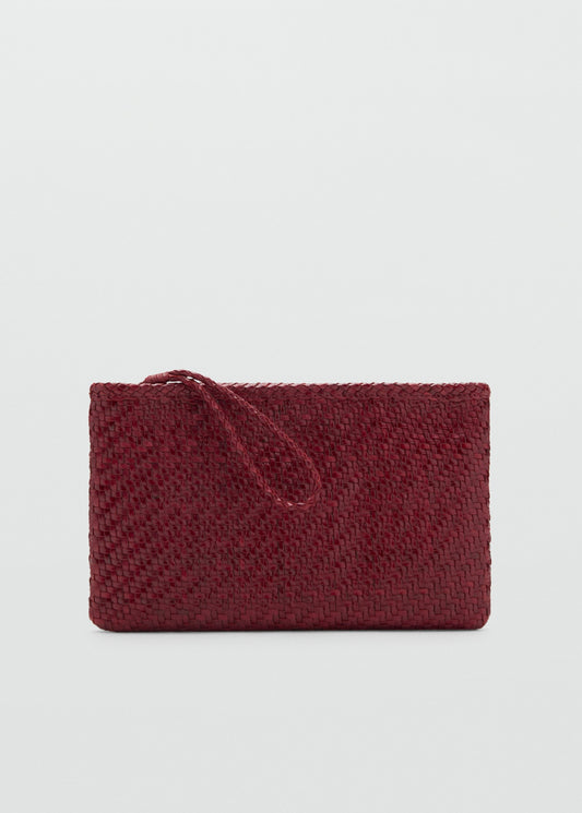 Braided leather clutch