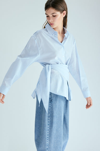 Scarf-detail shirt