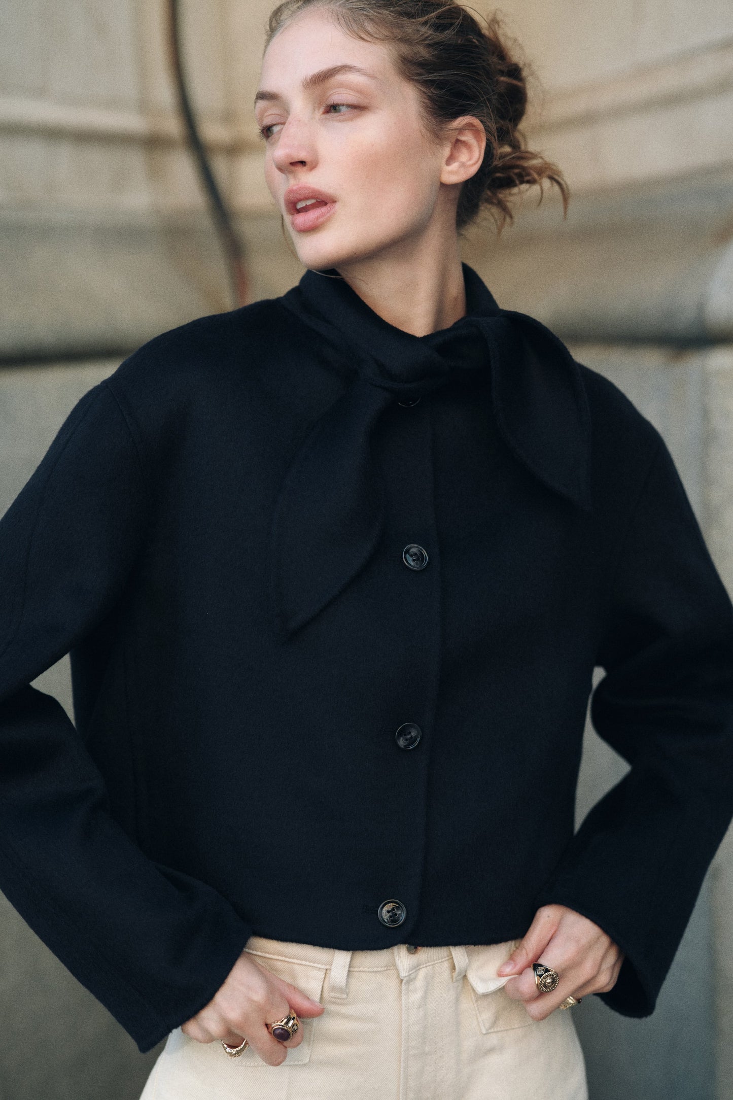 Handmade wool-blend jacket