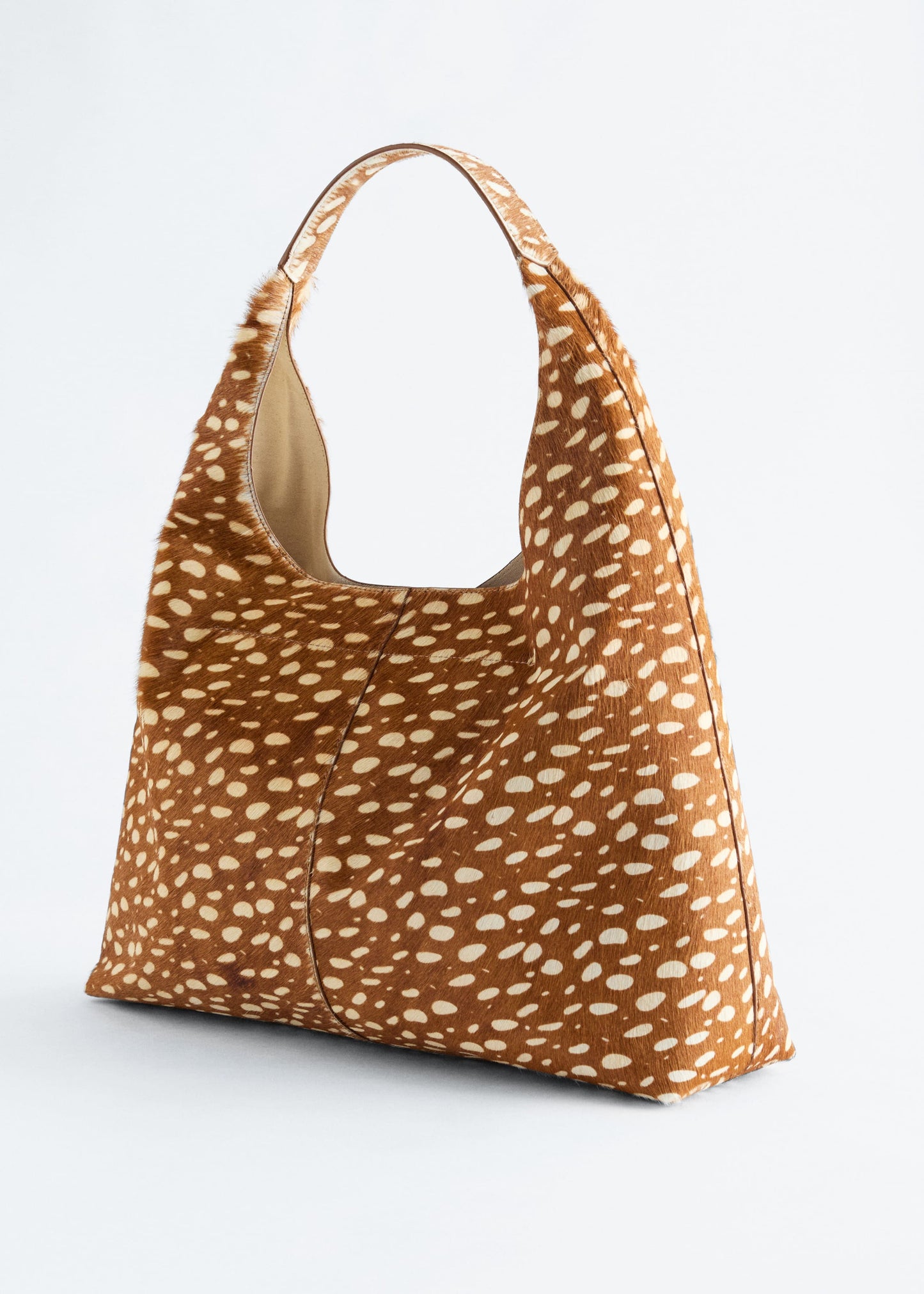 Deer-Print Leather Tote