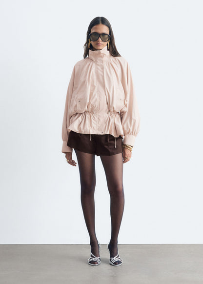 Nylon Funnel-Collar Jacket