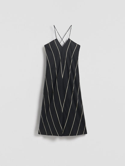 Mini dress with linen blend