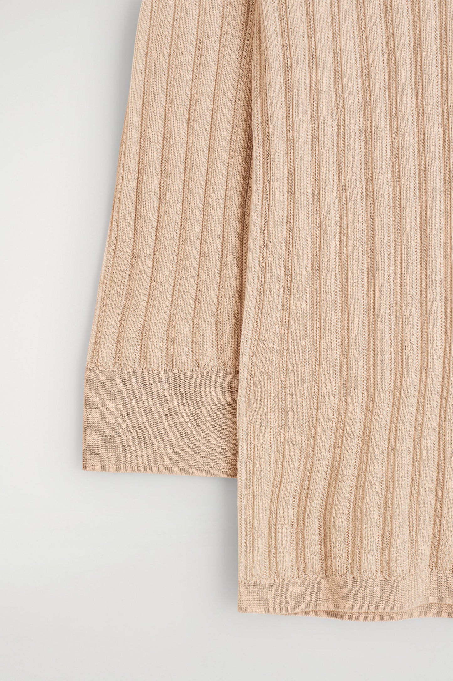 Sheer Ribbed-Knit Top