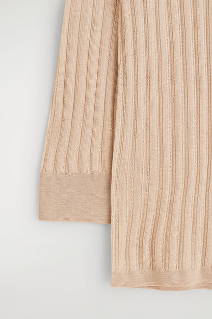 Sheer Ribbed-Knit Top
