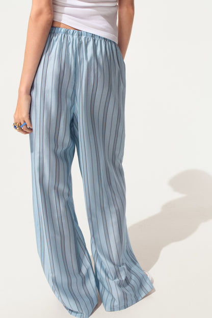 Striped Wide drawstring trousers