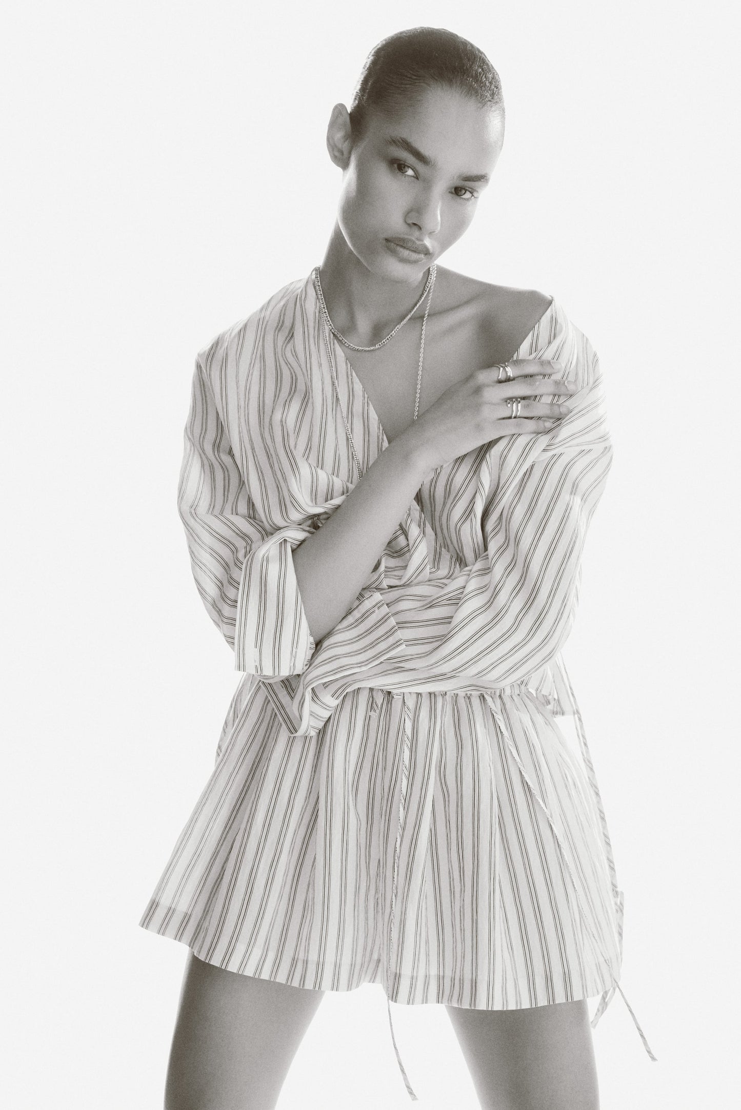 Striped Wrap shirt