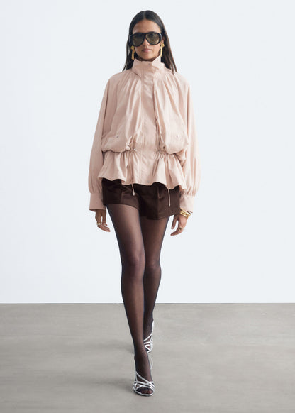 Nylon Funnel-Collar Jacket