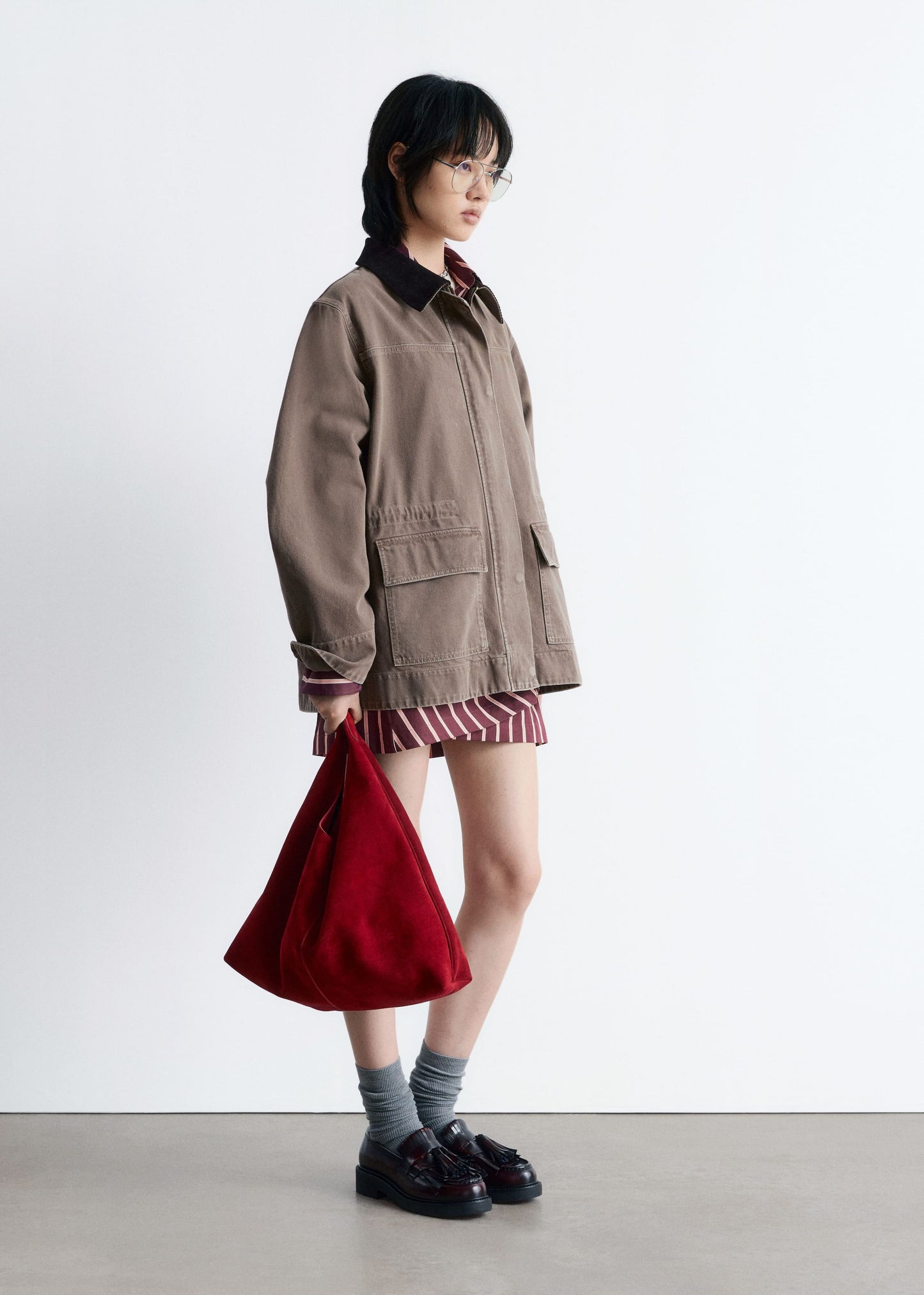 Cord-Collar Denim Jacket