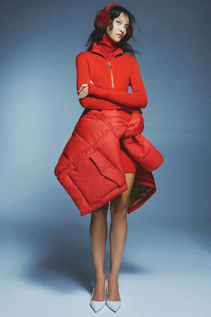 Zip-top merino wool dress