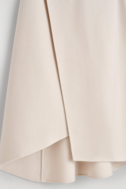 Double-Faced Wool Wrap Skirt