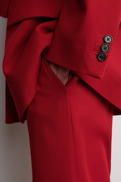 Wool-Blend Straight-Leg Trousers