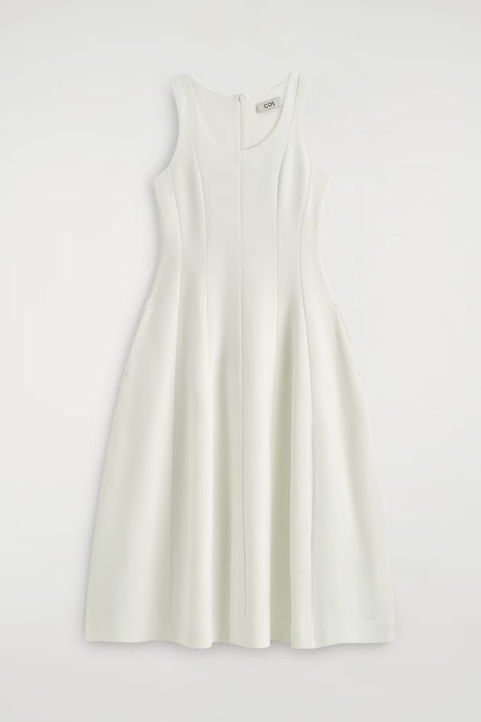 Sculpted Cotton Midi Dress