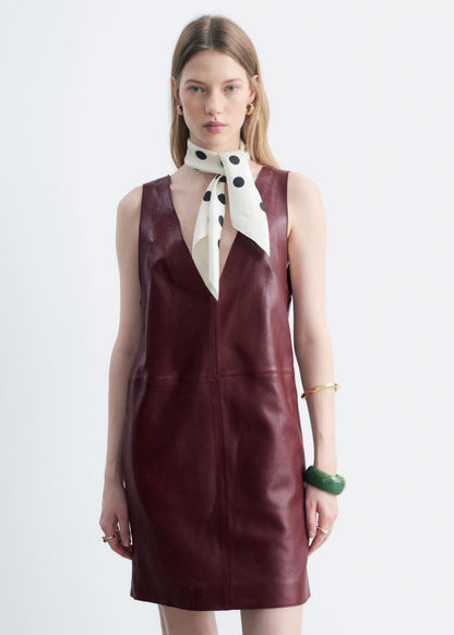 Raw-Edge Leather Dress