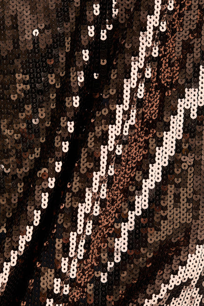 Fringe-trimmed sequined skirt