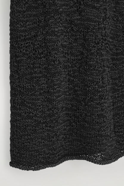 Textured Open-Knit Midi Skirt