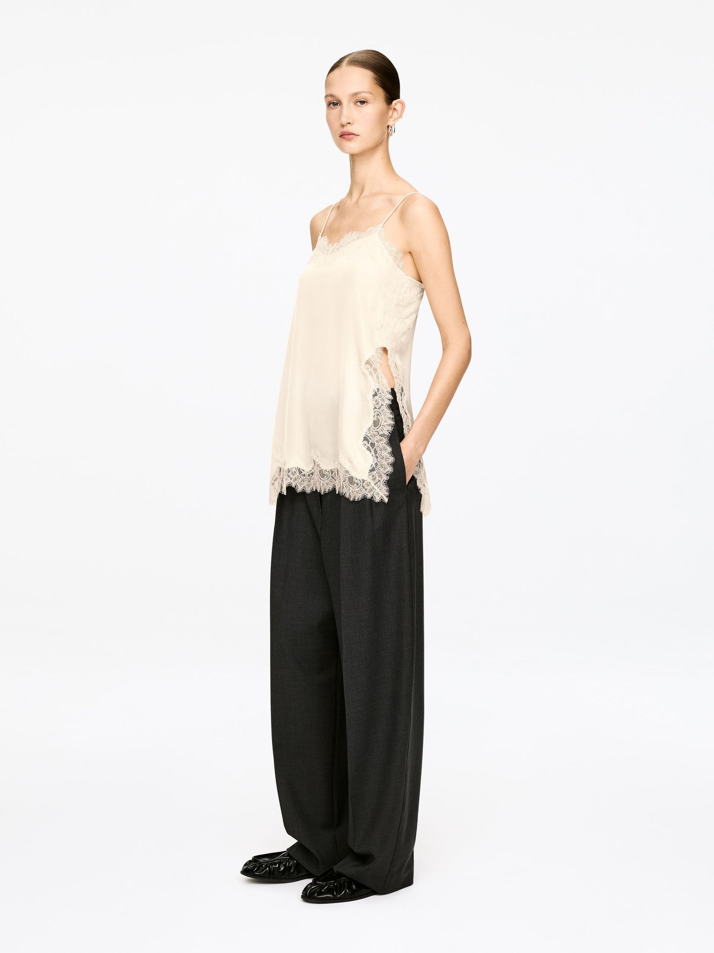 Lace-Detail Strap Top