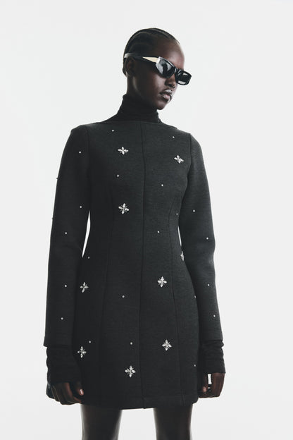 Rhinestone-embellished scuba dress