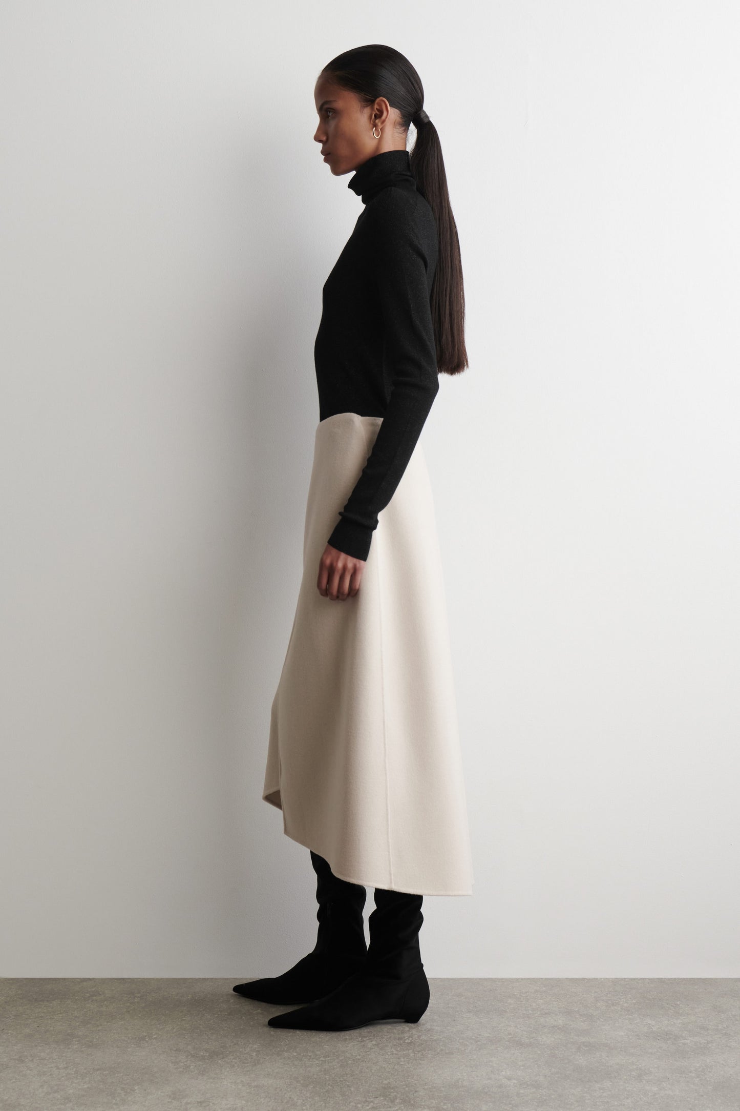 Double-Faced Wool Wrap Skirt