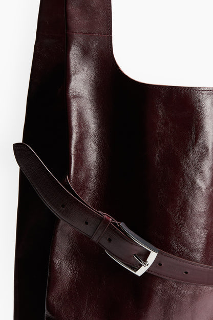 Large leather tote bag
