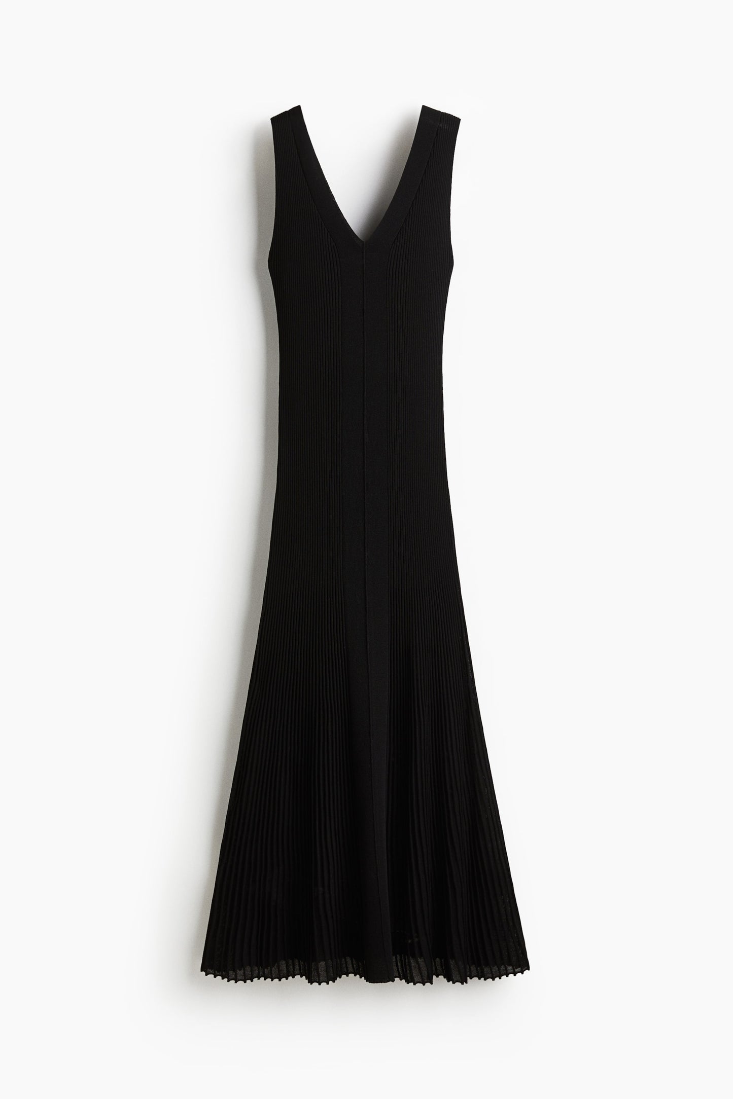 Flared rib-knit dress