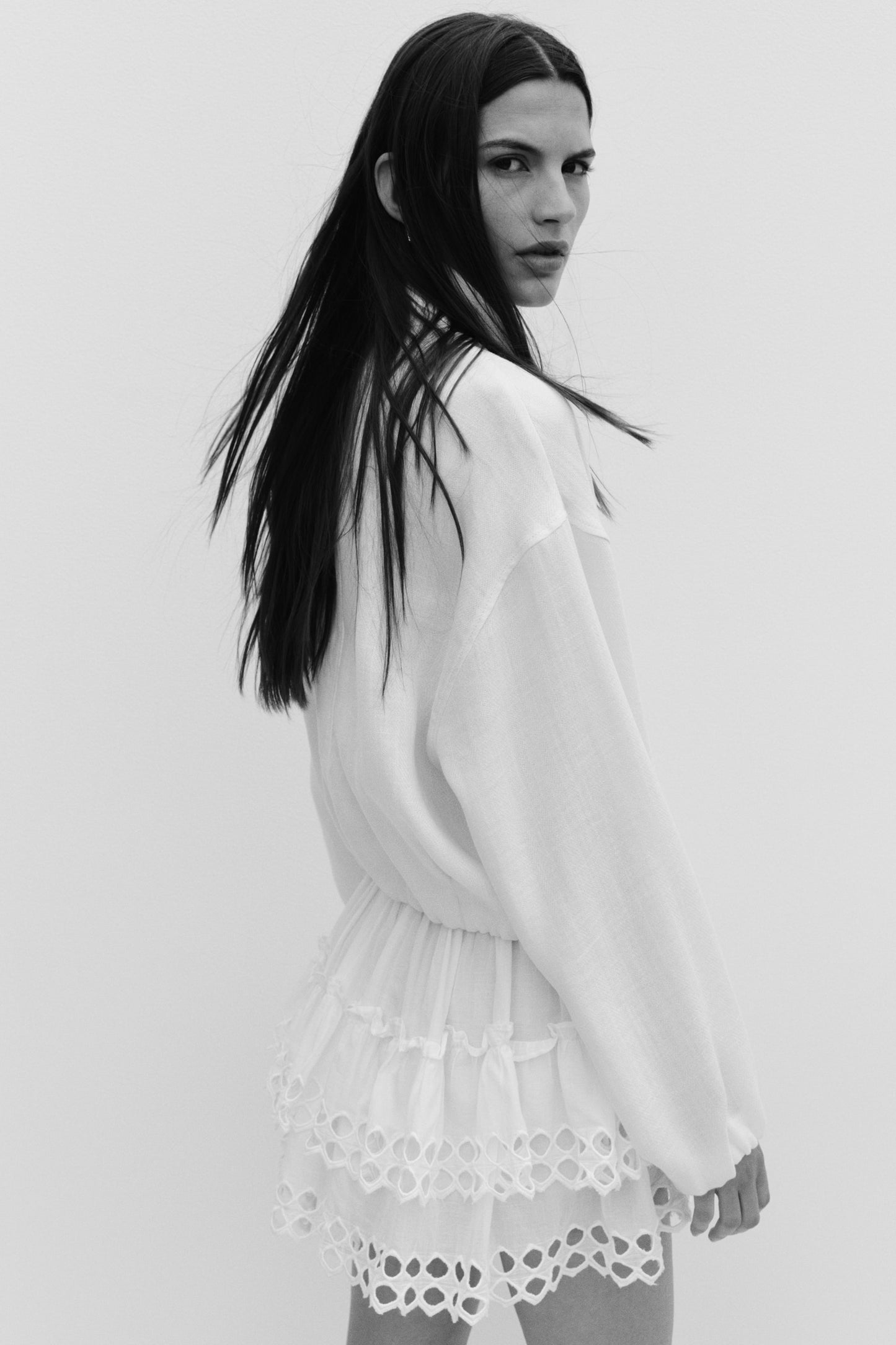 Women's Cream Bubble-hem jacket