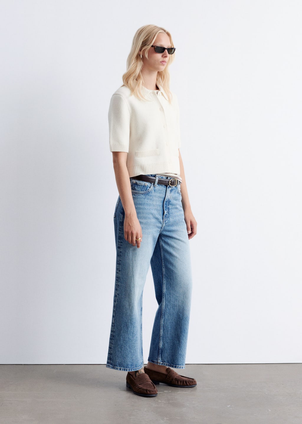 Knitted Short-Sleeve Cardigan