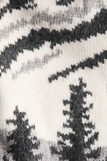 Jacquard-knit polo-neck jumper