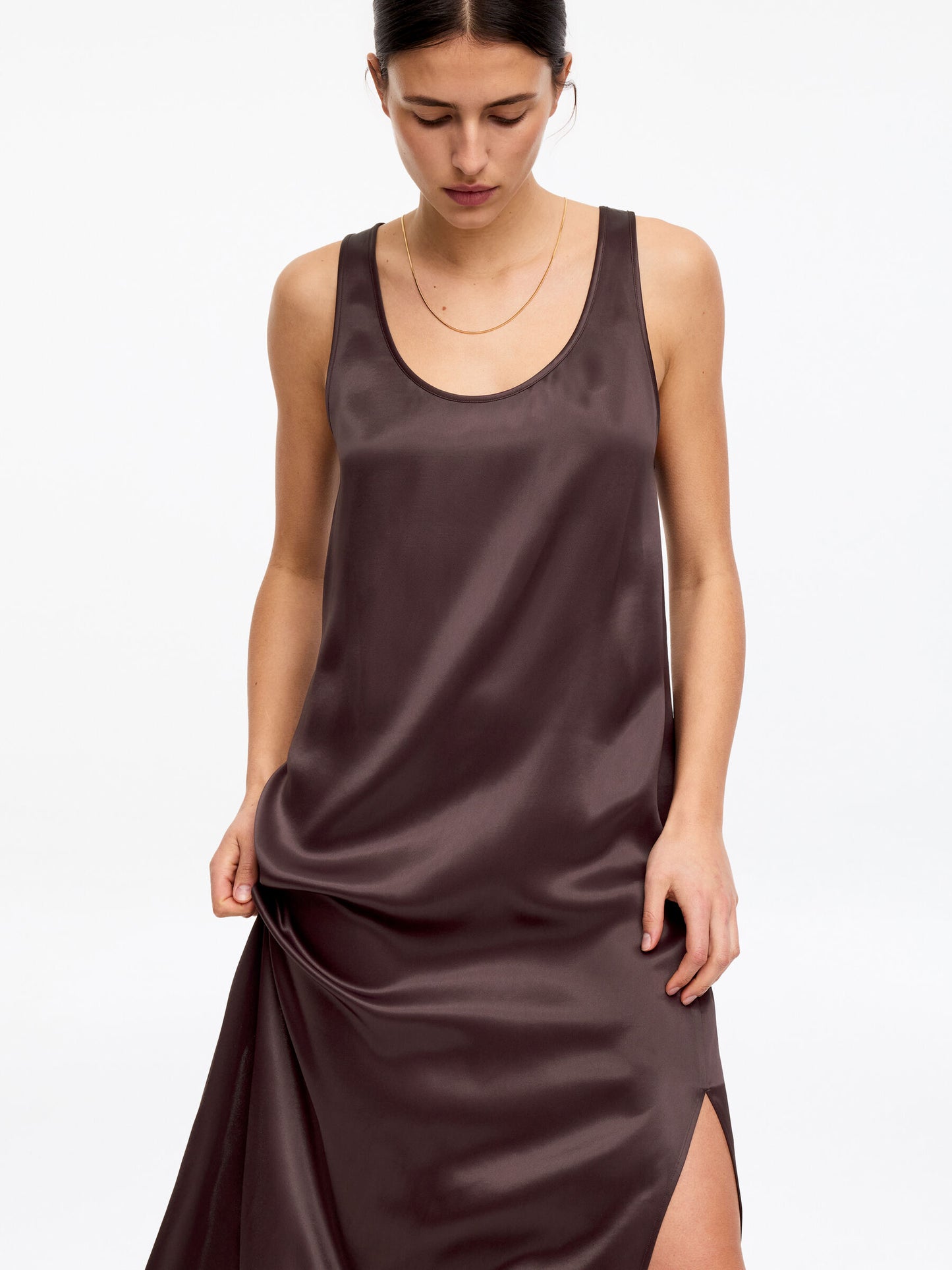 Sleeveless Satin Dress