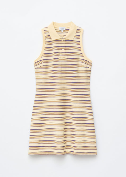 Striped Cotton Mini Polo Dress