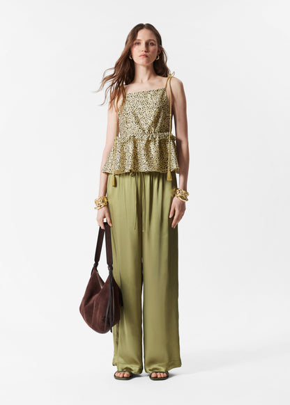 Peplum-Frill Strap Top