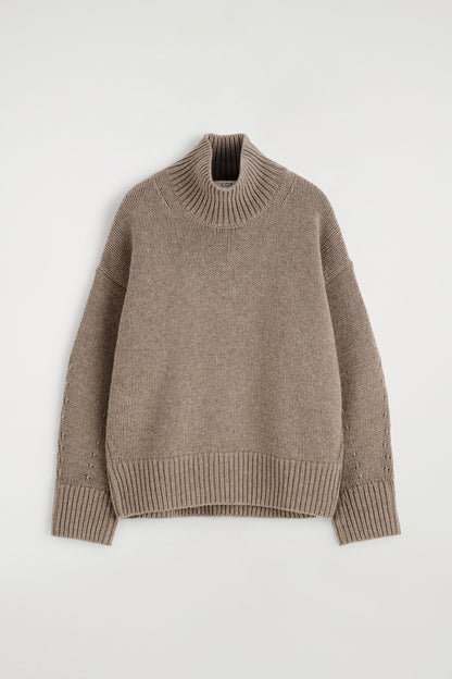 Chunky Funnel-Neck Wool Jumper