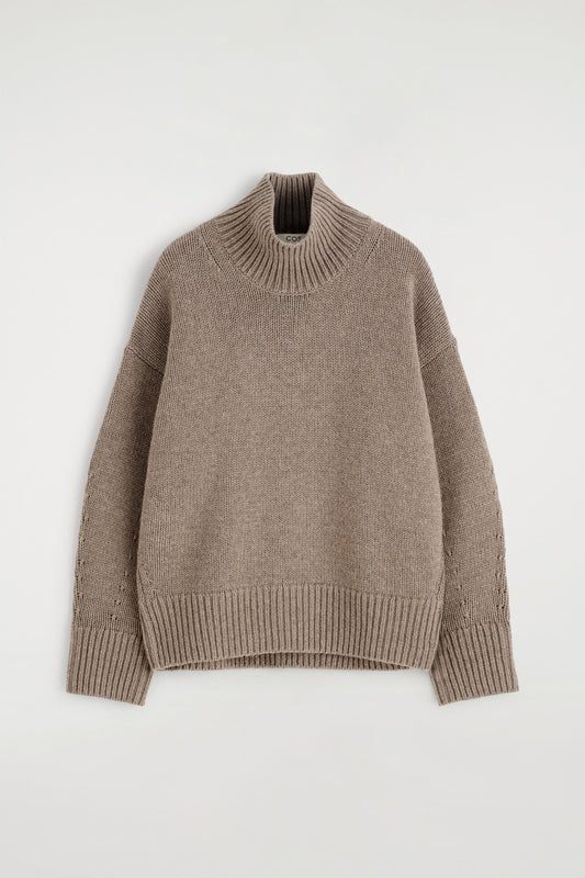 Chunky Funnel-Neck Wool Jumper