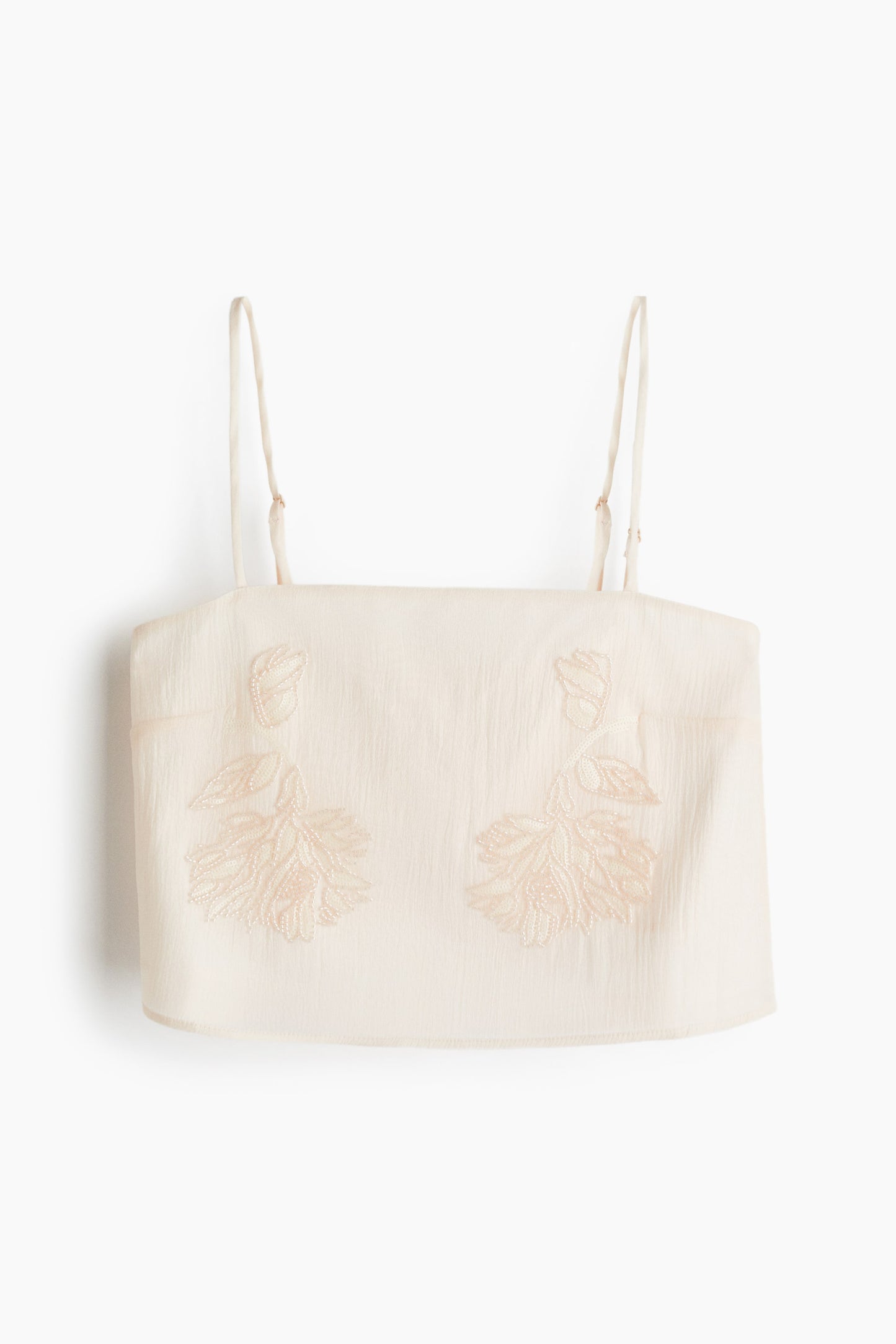 Bead-embroidered strappy top
