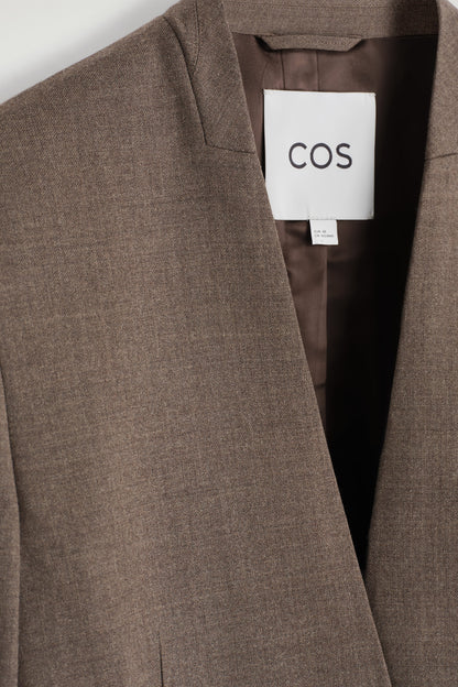 Collarless Wool-Blend Blazer