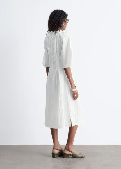 Sculptural Drawstring Midi Dress