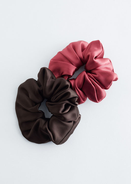 Duo Shiny Scrunchie Set