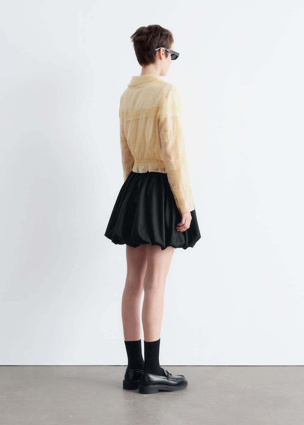 Long-Sleeve Lace Blouse