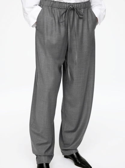 Drawstring Flannel Trousers