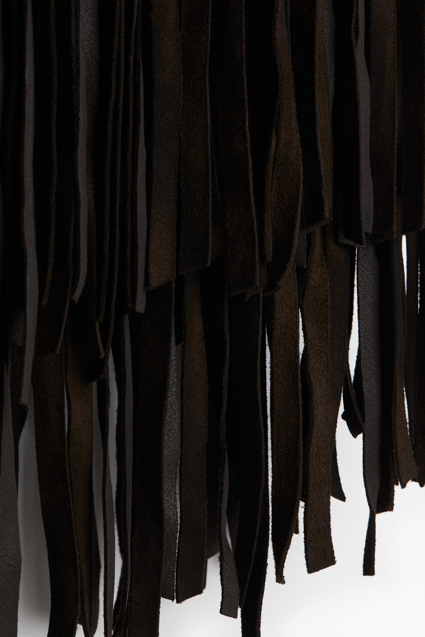 Fringed suede skirt
