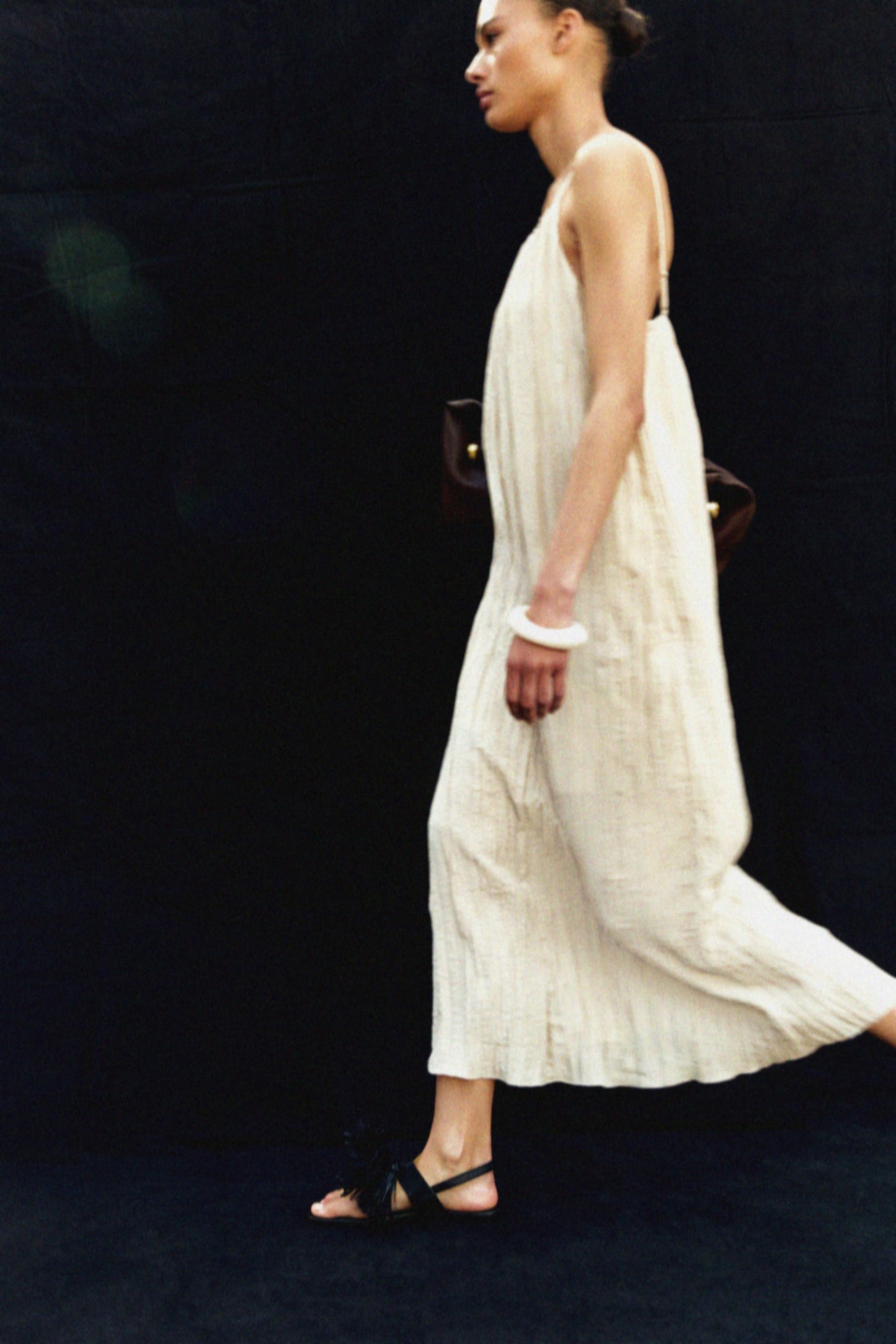 Crinkled strappy dress